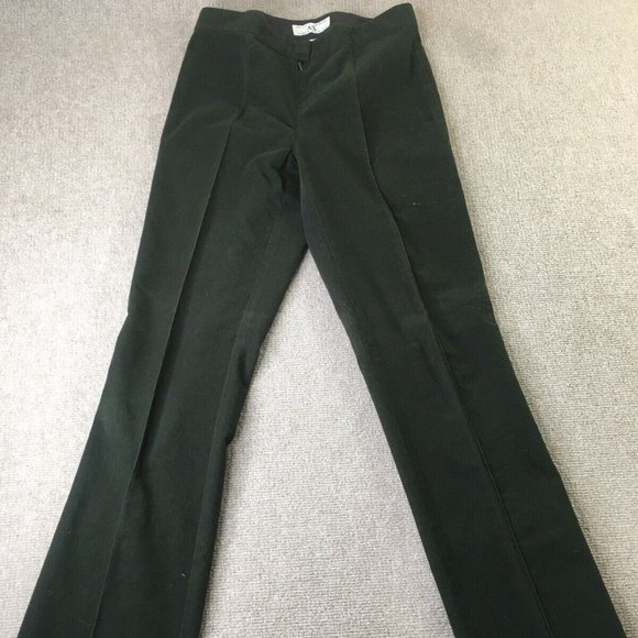 Armani Exchange Womens Pants 6 Green Shade Black Mid Rise Soft Cotton Faux Suede - Picture 1 of 9